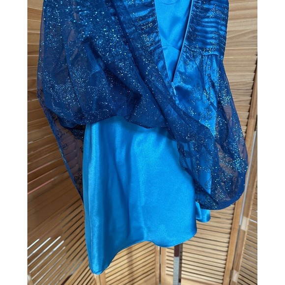 MXI  Juniors Homecoming/ Prom Blue Tulle Glitter Fit & Flare Dress Size 5 - Picture 6 of 9